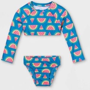 Cat & Jack watermelon long sleeve bikini size 2t